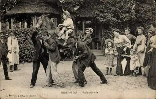 Ak Robinson Hauts de Seine, Enlevons-le, Kind reitet auf Esel