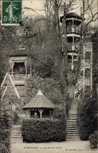 Ak Robinson Hauts de Seine, REPUBLIQUE FRANCAISE, 5, ROBINSON, OSTES, Le Grand arbre, P. Javel...