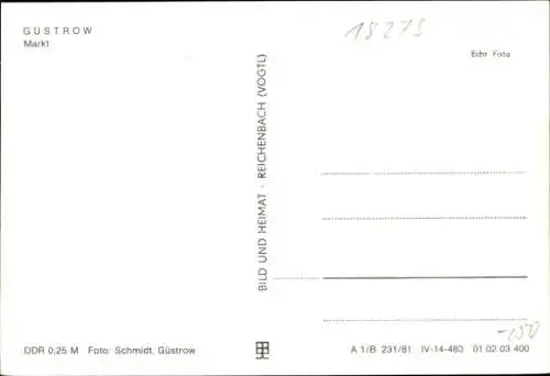 Ak Güstrow in Mecklenburg Vorpommern, Markt