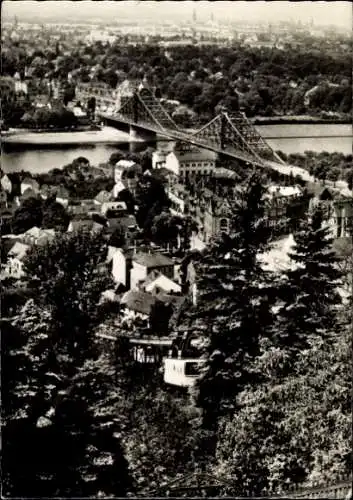 Ak Dresden Loschwitz, Körnerplatz, Blaues Wunder und Schwebebahn