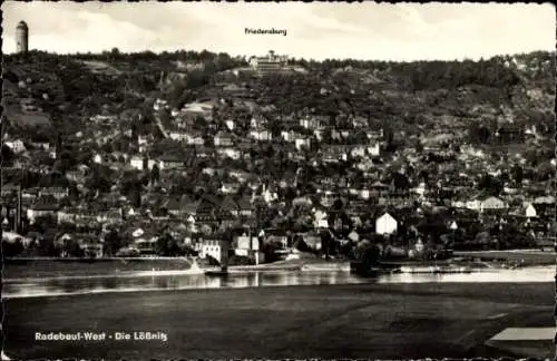 Ak Radebeul in Sachsen, Gesamtansicht, Lößnitz, Friedensburg