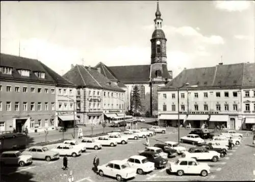 Ak Gera in Thüringen, Marktplatz, Kirche, Autos, Historische Gebäude