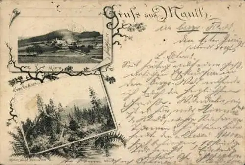 Ak Mauth in Bayern, Seite mit Landschaftsfotos, Gratulationstext, handschriftlich
