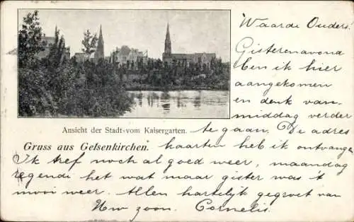 Ak Gelsenkirchen im Ruhrgebiet, Ansicht der Stadt, Kaisergarten, Grüße aus Gelsenkirchen