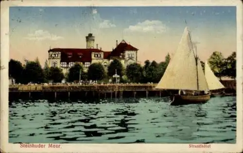 Ak Steinhude Wunstorf in Niedersachsen, Wilhelmstein im Steinhuder Meer, Bild des Strandhotels...