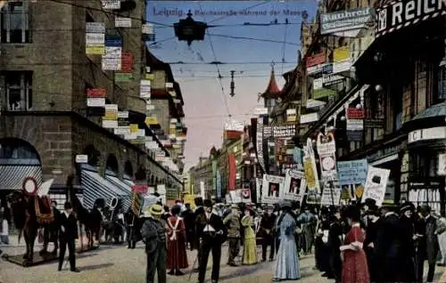 Ak Leipzig in Sachsen, Reichsstraße während der Messe