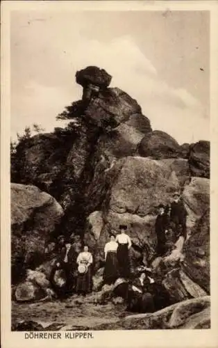 Ak Ibbenbüren in Westfalen, Dörenther Klippen, Hockendes Weib