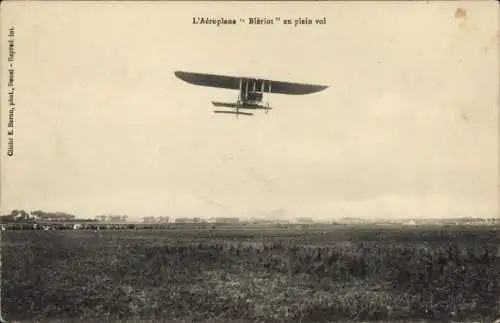 Ak L'Aéroplane Blériot en plein vol