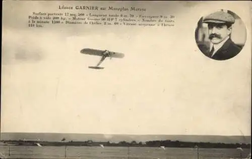 CPA Aviation, Leonce Garnier sur Monoplan Morane
