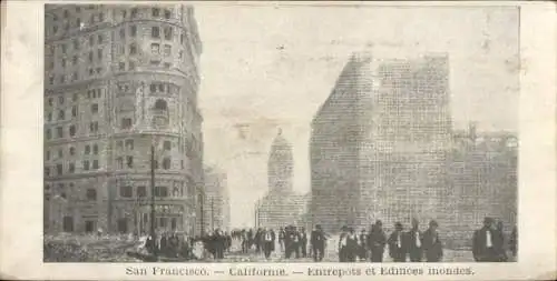 Ak San Francisco Kalifornien USA,  Californie, Bevölkerung,  Gebäude