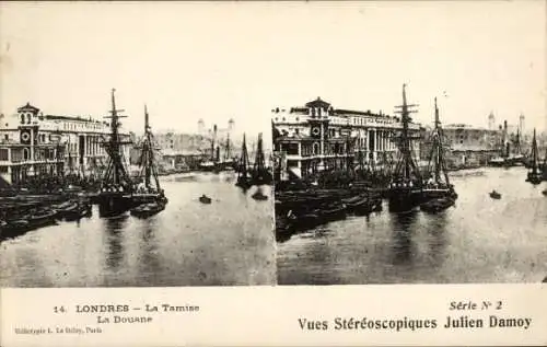 Stereo Ak London England, Themse, Zollhaus