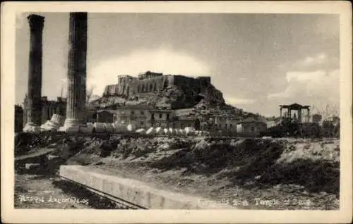Ak Athen Griechenland, Akropolis, Tempelansicht, alte Ruinen, antike Architektur
