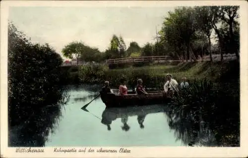 Ak Wittichenau, Kahnpartie auf der schwarzen Elster