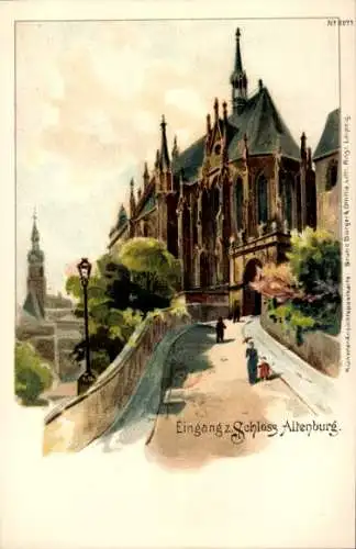 Ak Altenburg in Thüringen, Eingang zum Schloss   Architektur, malerische Umgebung