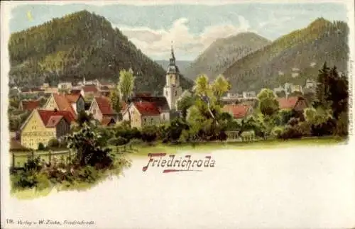 Litho Friedrichroda im Thüringer Wald, Gesamtansicht