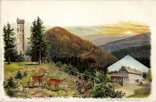 Litho Gehlberg in Thüringen, Schmücke, Schneekopfturm