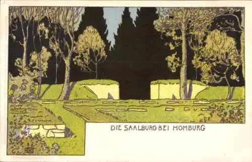 Künstler Ak Bad Homburg Taunus, Kastell Saalburg