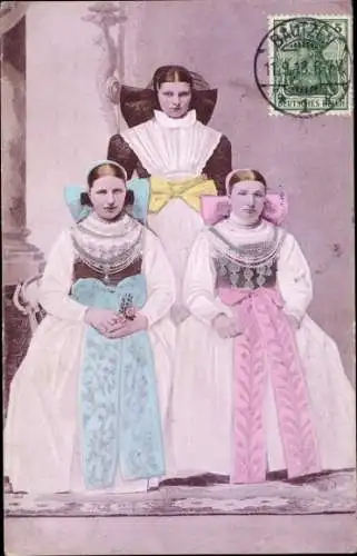 Ak Bautzen, Wendische Mädchen in Volkstrachten