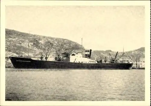 Ak Frachtschiff Johannes Molkenbuhr, Stinnes-Reederei