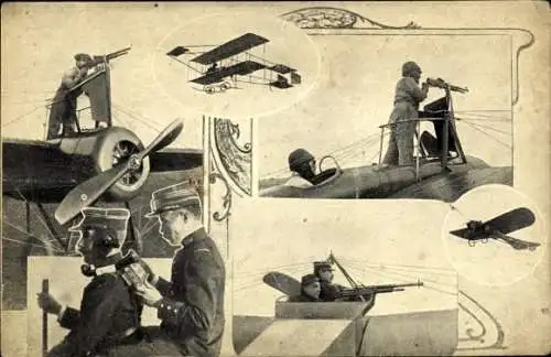 Ak Italienische Militärflugzeuge, Soldaten, Flieger, Luftkrieg