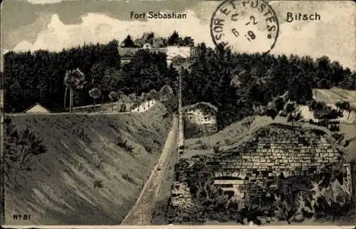 Ak Bitche Bitsch Lothringen Moselle, Fort Sebastian