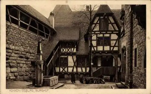Ak Orschwiller Orschweiler Elsass Bas Rhin, Hohkönigsburg, Burghof