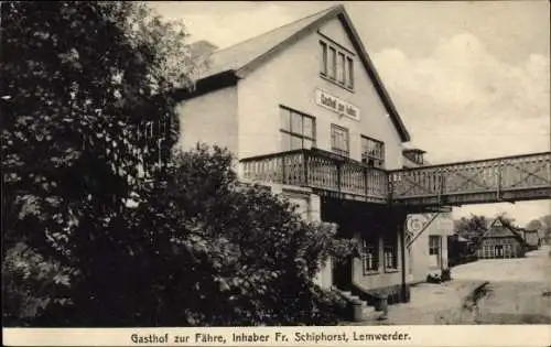 Ak Lemwerder in Oldenburg, Gasthof zur Fähre, Bahnhofsrestaurant