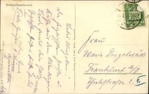 Ak Lemwerder in Oldenburg, Gasthof zur Fähre, Bahnhofsrestaurant