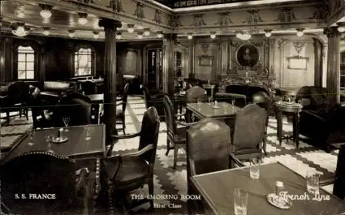 PC SS France, Smoking Room, First Class, French Line