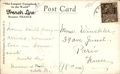 PC SS France, Smoking Room, First Class, French Line