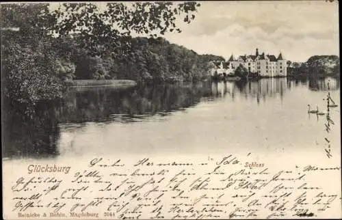 Ak Glücksburg an der Ostsee, Wasserpartie, Im Hintergrund, Häuser