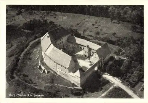 Ak Ipsheim Mittelfranken, Burg Hoheneck, Fliegeraufnahme