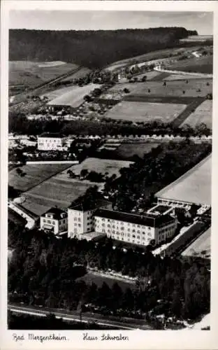 Ak Bad Mergentheim in Tauberfranken, Fliegeraufnahme, Haus Schwaben