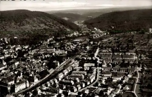 Ak Ettlingen in Baden, Fliegeraufnahme, Blick ins Albtal