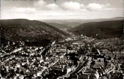 Ak Ettlingen in Baden, Fliegeraufnahme, Blick ins Albtal