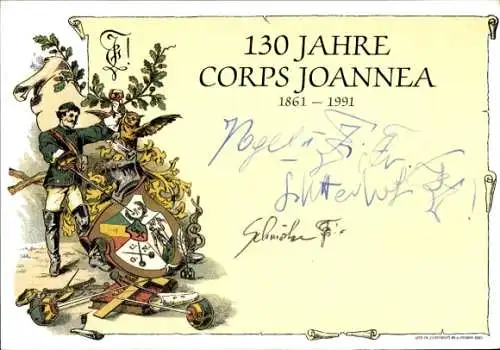 Studentika Ak Graz, Akad. Corps Joannea, Leonhardstraße 32, 130 Jahre 1861-1991, Wappen