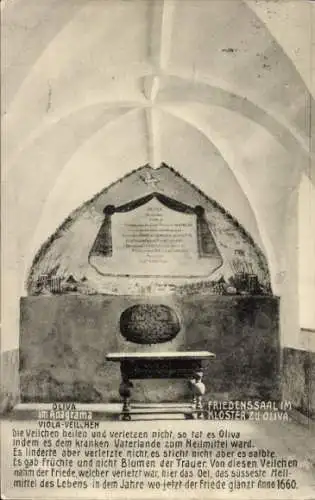 Ak Oliva Gdańsk Danzig, Friedenssaal im Kloster