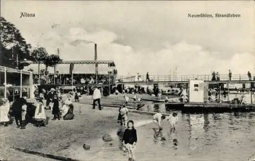 Ak Hamburg Altona Neumühlen Oevelgönne, Strandleben