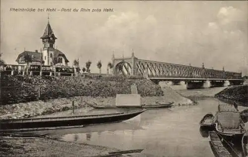 Ak Kehl am Rhein, Rheinbrücke