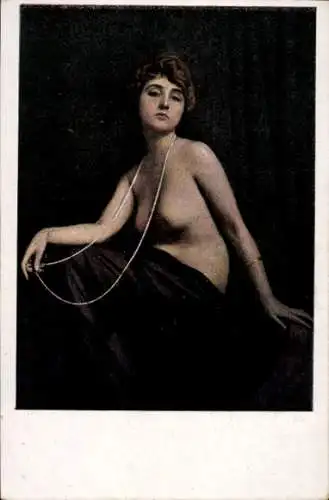 Künstler Ak Kosel, H. C., Frau mit entblößtem Busen, Porträt