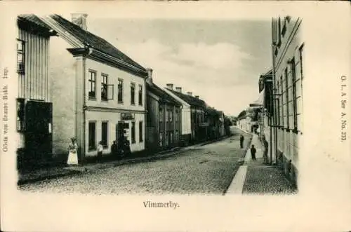 Ak Vimmerby Schweden, Straße, Häuser
