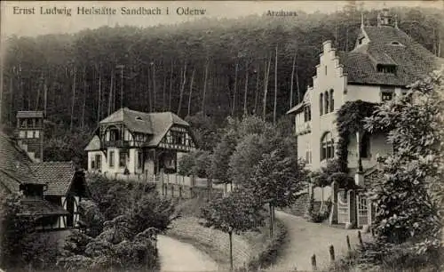 Ak Sandbach Breuberg im Odenwald Hessen, Ernst-Ludwig-Heilstätte, Arzthaus