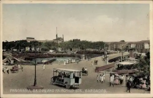 Ak St. John Barbados, Panorama, Brücke, Fairchild Street