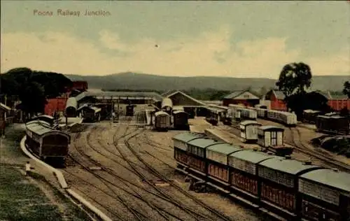 Ak Pune Poona Indien, Bahnhof