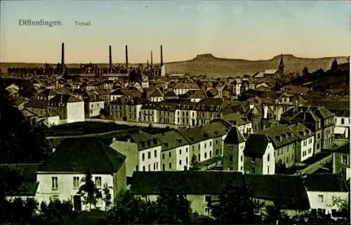 Ak Differdange Differdingen Luxembourg, Totalansicht