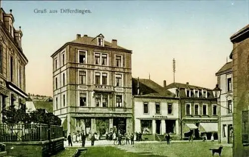 Ak Differdange Differdingen Luxembourg, Straßenansicht, Geschäfte