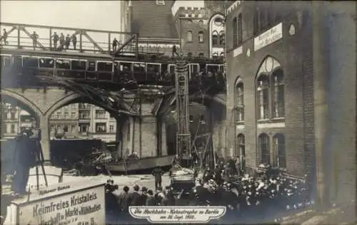 Ak Berlin, Hochbahn-Katastrophe 26. September 1908