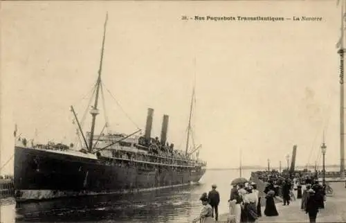 Ak Dampfer La Navarre, French Line, CGT