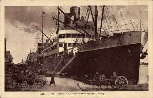 Ak Tunis Tunesien, Schiff Gouverneur Général Grévy