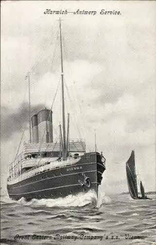 Ak Harwich-Antwerp Service, Great Eastern Railway Company, SS Vienna